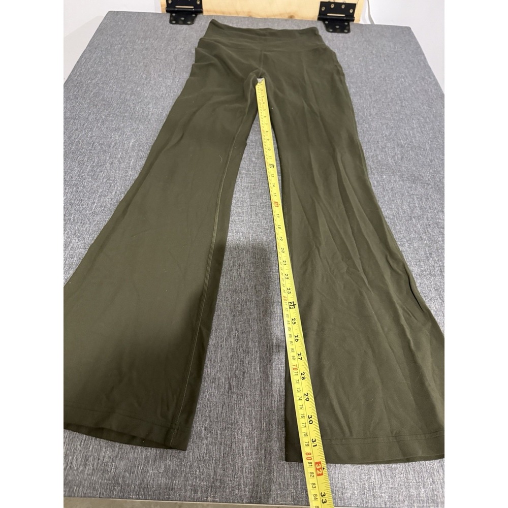 Lululemon Women's High Rise Flare Yoga Pants Olive Green Align Material Sz 6 - Picture 3 of 11